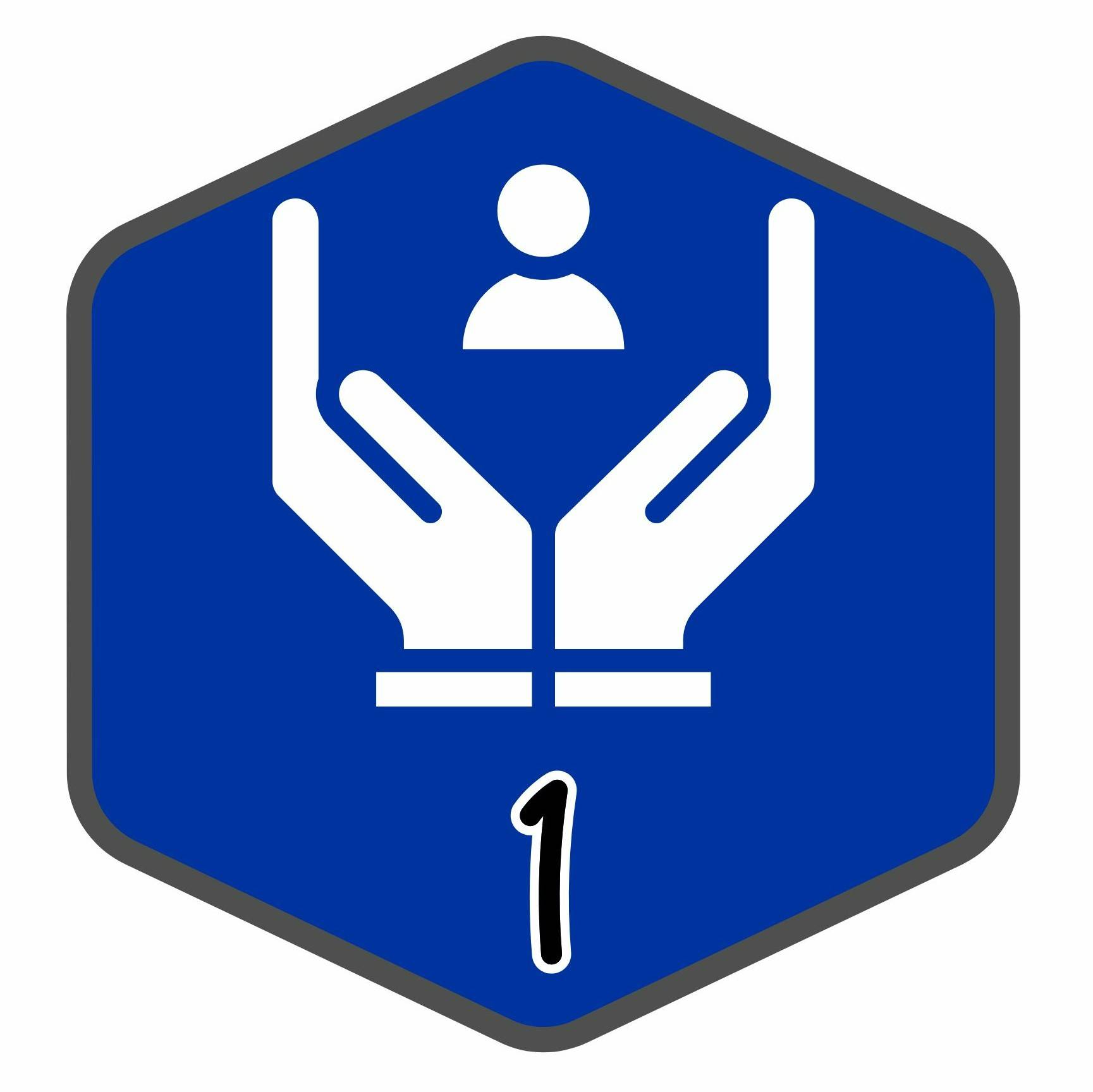 Palliative and Hospice Care 1 badge - caring hands